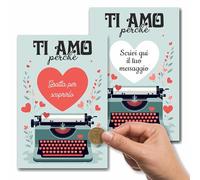 GHIBLI 5 Biglietti Gratta e Vinci Personalizzati Ti Amo Perché - Sorpresa Romantica al tuo Amore. Per Lui o Lei, Fidanzato Fidanzata - Messaggio d’Amore San Valentino - Anniversario - Buste Incluse