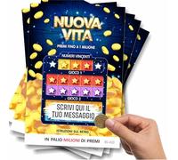 GHIBLI 5 Gratta e Vinci Messaggio Personalizzato Scherzo Idea Regalo Auguri Compleanno Anniversario San Valentino Amore Ti Amo Viaggio o Cena a Sorpresa per Lui per Lei Uomo Donna (Vuoti 5 pezzi)