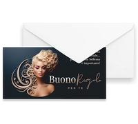 GHIBLI 50 Buoni Regalo 21x10 cm con buste - Voucher Eleganti da Compilare - Gift Card Parrucchiera Estetista - Coupon Clienti Salone Bellezza - Cartoncini Fidelizzazione Clientela - Made in Italy