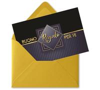GHIBLI 50 Buoni Regalo cm 15x10 con Buste, Gift Card personalizzabili, Biglietti Omaggio Eleganti da compilare, Voucher Sconti Negozi Parrucchiera Estetista Studi Uffici, Coupon per Offerte Clienti