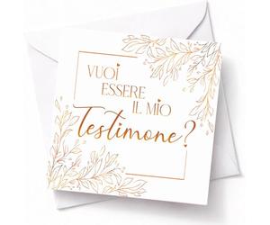 GHIBLI Biglietto con Proposta “Vuoi essere il Mio Testimone?” - Busta Bianca Inclusa - Card Semplice ed Elegante per Richiesta Testimone Nozze - Domanda a una Persona Importante per il Matrimonio