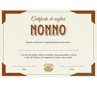 GHIBLI Certificato “Miglior Nonno del Mondo” - Idea Originale Attestato Personalizzato - Regalo Dolce e Raffinato per Festa dei Nonni o Compleanno - Biglietto di Auguri Diploma con Busta Abbinata