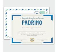 GHIBLI Certificato Miglior Scelta come Padrino, Attestato A4 per Battesimo con Busta, Diploma Personalizzato “Vuoi Essere il Mio Padrino”, Idea Regalo Originale da Compilare con Nome Data e Firma
