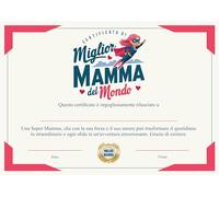 GHIBLI Certificato “Super Mamma” - Idea Originale Attestato Personalizzato - Regalo Ironico e Divertente per Festa della Mamma o Compleanno - Biglietto di Auguri Diploma con Busta Abbinata