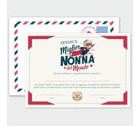 GHIBLI Certificato “Super Nonna” - Idea Originale Attestato Personalizzato - Regalo Ironico e Divertente per Festa della Nonna o Compleanno - Biglietto di Auguri Diploma con Busta Abbinata