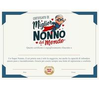 GHIBLI Certificato “Super Nonno” - Idea Originale Attestato Personalizzato - Regalo Ironico e Divertente per Festa dei Nonni o Compleanno - Biglietto di Auguri Diploma con Busta Abbinata