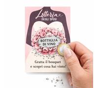 GHIBLI Gratta e Vinci Matrimonio con Bouquet da Grattare - Lotteria degli Sposi con Premi per Invitati - 50 Biglietti Gioco Personalizzabili - Idea Originale per Intrattenimento Banchetto Nozze