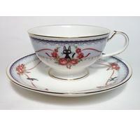 Ghibli Kiki's Delivery Service Jiji Cat Tea Cup Saucer Blue Noritake Bone China