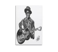 GHIBYN Poster artistico da parete con cantante Robert Johnson, stampa artistica su tela, poster decorativo moderno per camera da letto, per camera da letto, 50 x 75 cm, 6 poster