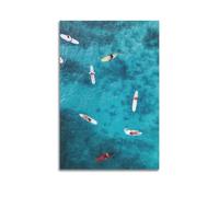 GHIBYN Poster decorativo da parete su tela, motivo: paradiso del surf, stampa artistica moderna, per camera da letto, per camera da letto, 50 x 75 cm