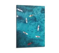 GHIBYN Poster decorativo da parete su tela, motivo: paradiso del surf, stampa artistica moderna, per camera da letto, 30 x 45 cm
