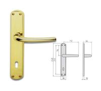 Ghidini 744089001 Coppia maniglie per porta con placca Ottone Ottone lucido