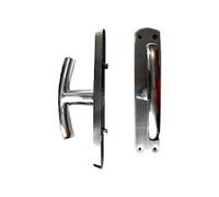 Ghidini 744406003 Maniglia per finestre su Placca Ottone Cromo satinato