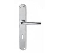 Ghidini Maniglia con placca per porte Milena - Ottone cromo satinato, 9 cm