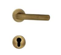 Ghidini Maniglia per porte d’ingresso NION, zama, in diverse finiture, con rosetta tonde Ø 50x5 mm e bocchetta foro CILINDRO, adatta per porte con spessore di 38-42mm (Z-BGO)