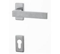 GHIDINI Maniglia YORK-Z coppia con rosette e bocchette rettangolari foro yale