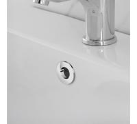 Ghiera Forata Universale Per Troppo Pieno Lavabi E Bidet Aventi Circonferenza 24 O 28 Mm, In Ottone Con Tappo Cromato Dal Design Moderno