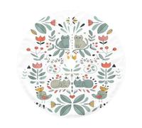 Ghiera per albero di Natale, con stampa di gatti, uccelli e fiori, decorazione natalizia per interni e feste