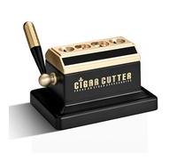 Ghigliottina per Sigari da Tavolo, Tagliasigari con Foro a V per Fori Grandi E Piccoli per Sigari Ad Anello da 52 E 60, con Confezione in Scatola di Legno