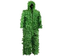 Ghillie - Ghillie Suit con foglia verde mimetico 3D - Costume Gilly per fotografia animale, birdwatching, Halloween, la camera , la c