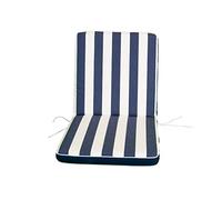 GHIOCUSCINI CUSCINO DA GIARDINO PER ESTERNI 4 pz PER SEDIA, POLTRONA, SCHIENALE BASSO SET 4PZ COL. RIGATO BLU DRALON L. 49 P.47 H.SH 53