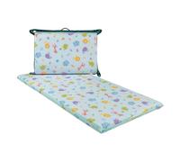 GHIOCUSCINI | Materasso Culla Neonato,Culla Pieghevole CAMPEGGIO, Materasso Bambino 100% Cotone, Colore AZZURRO, Sfoderabile e Lavabile, 60 x 120 cm, Alto 4.5 cm, Made in Italy