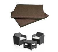 GHIOCUSCINI | Set di 2 Cuscini da Esterno per Salottino in Rattan, COLORE MARRONE, Tessuto Cotone/Poliestere, Sfoderabile, 58 x 51 cm, Alto 5 cm, Made in Italy