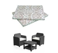 GHIOCUSCINI | Set di 2 Cuscini da Esterno per Salottino in Rattan, FANTASIA DAMASCO, Tessuto Cotone/Poliestere, Sfoderabile, 58 x 51 cm, Alto 5 cm, Made in Italy