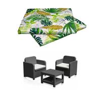 GHIOCUSCINI | Set di 2 Cuscini da Esterno per Salottino in Rattan, FANTASIA FORESTA, Tessuto Cotone/Poliestere, Sfoderabile, 58 x 51 cm, Alto 5 cm, Made in Italy