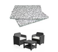 GHIOCUSCINI | Set di 2 Cuscini da Esterno per Salottino in Rattan, FANTASIA RAMAGE, Tessuto Cotone/Poliestere, Sfoderabile, 58 x 51 cm, Alto 5 cm, Made in Italy