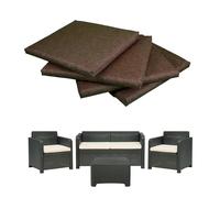 GHIOCUSCINI | Set di 4 Cuscini da Esterno per Salottino in Rattan, COLORE MARRONE, Tessuto Cotone/Poliestere, Sfoderabile, 58 x 51 cm, Alto 5 cm, Made in Italy