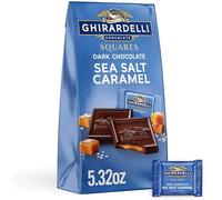 Ghirardelli Dark and Caramel Sea Salt Chocolate Squares Bag, 5.32-Ounce