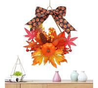 Ghirlanda a cerchio floreale in metallo - Ghirlanda per porta a cascata, ghirlande per porte d'ingresso con zucche | Ghirlanda di girasole, cerchio dorato fattoria decorazione per la stagione rustica