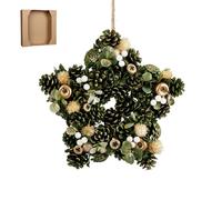 Ghirlanda Addobbata a Forma di Stella Color Verde 34 cm