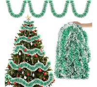 Ghirlanda Albero di Natale, 12M/Pacchetto di 6 Verde Ghirlanda di Natale Tinsel Festone Natalizio Decorazione Albero di Natale Festa del Giardino per Casa Interni ed Esterni Fai da Te