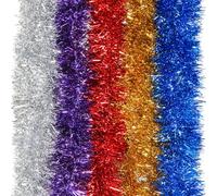 Ghirlanda Albero di Natale, 5PCS Festoni Natalizi, 2M Festoni Albero di Natale, Ghirlanda Orpelli Natalizia, Ghirlanda Natalizia per Albero Natalizie Decorazioni Casa Interno Esterni (Multicolore)
