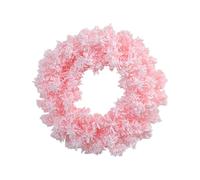 Ghirlanda artificiale di abete rosa, grande erba sintetica, ghirlanda natalizia fattoria rosa per porta d'ingresso, pareti, camino, San Valentino, decorazione per la casa (40 cm)