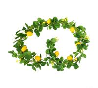 Ghirlanda artificiale di limoni, ghirlanda verde primaverile estiva, lunga 1,5 m o 1,8 m, facile da mantenere, per porta d'ingresso, parete, mantello, matrimoni, feste, decorazioni da tavolo (stile 2