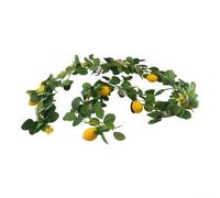 Ghirlanda artificiale di limoni, ghirlanda verde primaverile estiva, lunga 1,5 m o 1,8 m, facile da mantenere, per porta d'ingresso, parete, mantello, matrimoni, feste, decorazioni da tavolo (1,8 m)