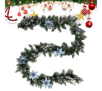 Ghirlanda artificiale per la decorazione, decorazioni per ghirlanda di Natale, ghirlanda di Natale artificiale da 8,8 piedi per porta d'ingresso, decorazioni di ghirlanda verde del cappotto per