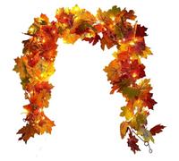 Ghirlanda autunnale all'aperto | Ghirlanda del Ringraziamento con luci, decorazione per la casa per il di Natale, mantello, soggiorno, portico interno, cortile, giardino, patio