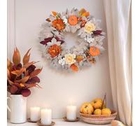 Ghirlanda autunnale artificiale da 17,7 pollici per porta d'ingresso,