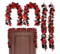 Ghirlanda Autunnale Per Esterno,Ghirlanda Foglie Acero Decorazione Autunnale Per Ringraziamento - 4 Pezzi Decorazione Casa Forniture Feste Per Giardino Autunno Halloween Interno Festa Patio