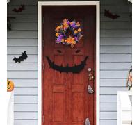 Ghirlanda autunnale rotonda con ghirlanda di zucca di Halloween per il