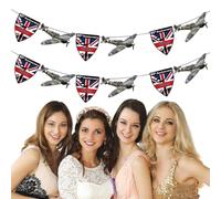 Ghirlanda Bandiera Del VE Day - Stendardo Festoni V-Day 80 Anni | Casa Per Eventi Compleanni Raduni Feste Nazionali Con Pennoni Decorativi