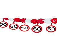 Ghirlanda con segnali stradali 50 anni con ganci