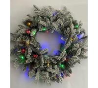 Ghirlanda Corona Natalizia con 50 LED Multicolore,60 cm, DI DIAMETRO FOLTA