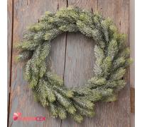 GHIRLANDA Corona rami abete verde neve cm.40 addobbo fuoriporta decoro Natale