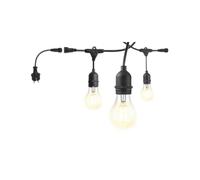 Ghirlanda da 5 metri con attacco E27 in elegante colore nero. ideale per illuminare e decorare feste, giardini ed eventi all'aperto, creando un'atmosfera accogliente e festosa.
