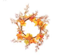 Ghirlanda da Appendere a Parete Zucca 60 cm Foglie in Tessuto Schiuma e Seta Leg